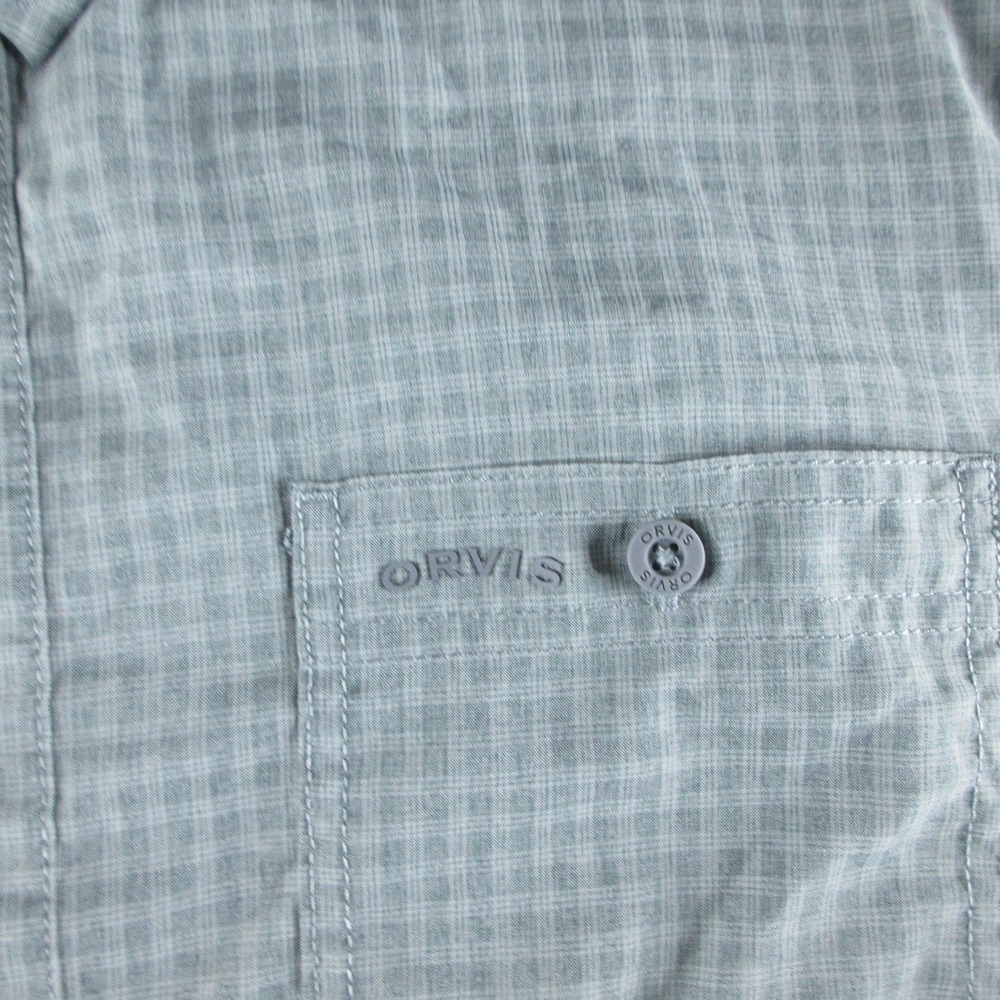 Orvis Shirt Mens L Green Check Short Sleeve Button Up Casual Outdoor Golf - Picture 3 of 9
